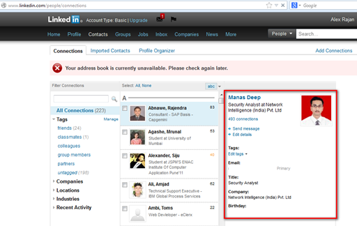 Authorization Bypass vulnerability in LinkedIn