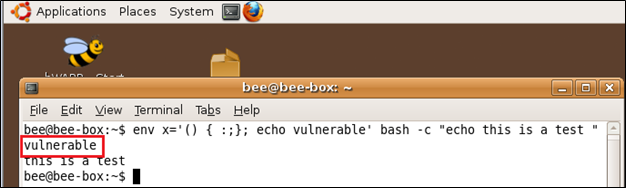 Fig 1 We find that the shellshock vulnerability exists in the target